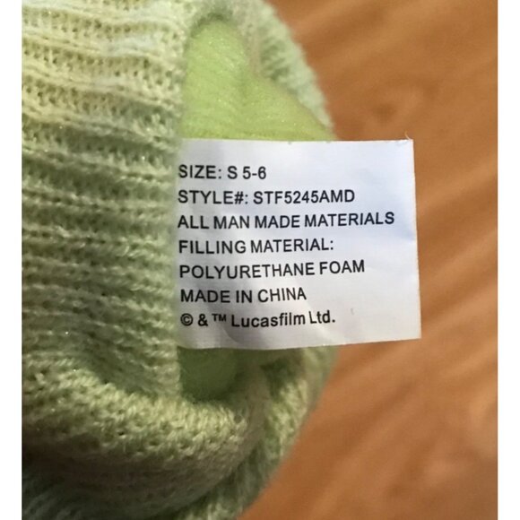 Baby Yoda Plush Slippers Toddler Boys/Girls Size 5-6 Lucasfilm Ltd. - Picture 7 of 8